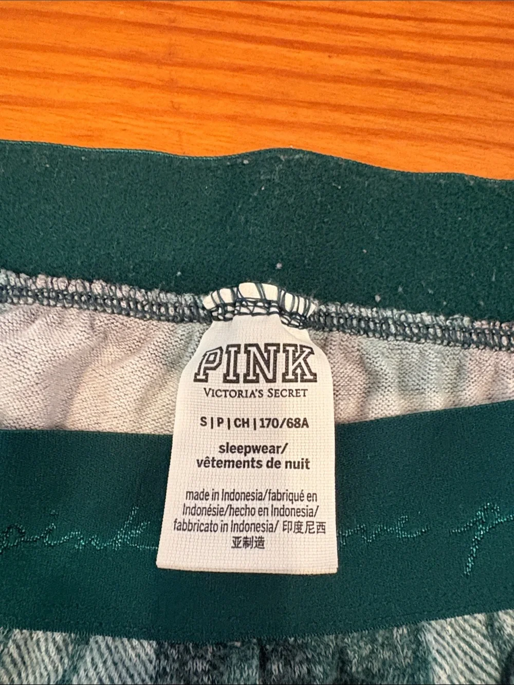 Cozy Plaid Jogger Pants in Teal and White Pink.